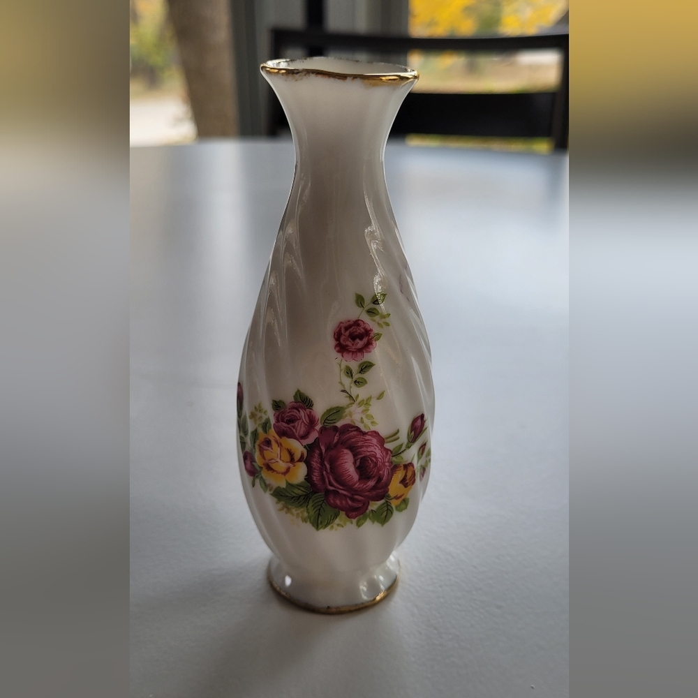 Cottage Rose Bone China Vase